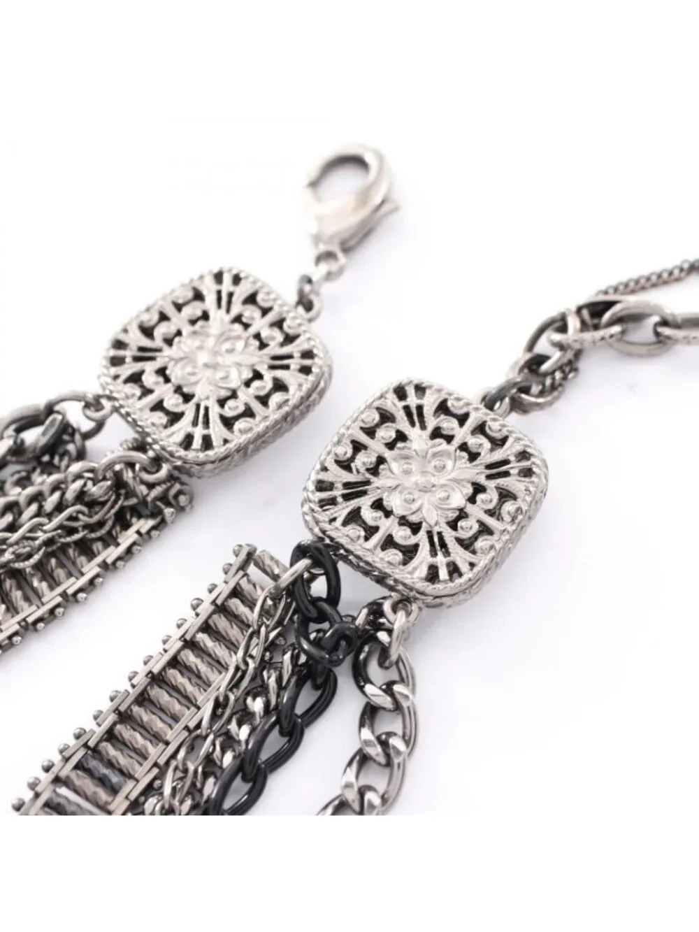 Chanel Necklace CC Logo 10 Rows Stainless Steel